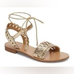 JACK ROGERS Ruby Tie Sandals in Gold Women’s Size 6.5